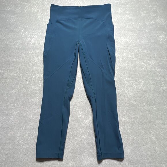 Lululemon Lead The Pack Crop Nile Blue Leggings Women’s W6AKSS Size: 8 - Picture 1 of 13